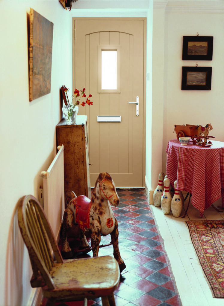 Vintage chair with toys and closed door | Aluminium Composite Doors